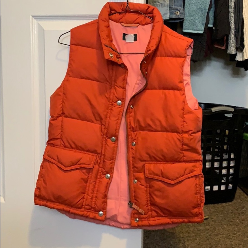 J Crew Orange Puffy Vest